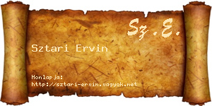 Sztari Ervin névjegykártya