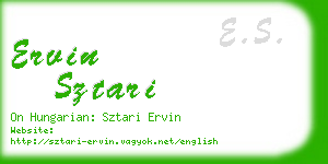 ervin sztari business card